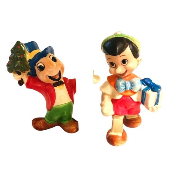 Vintage Christmas Novelty Pinocchio Jiminey Cricket Japan Figurines  Ceramic Col - Picture 8 of 8